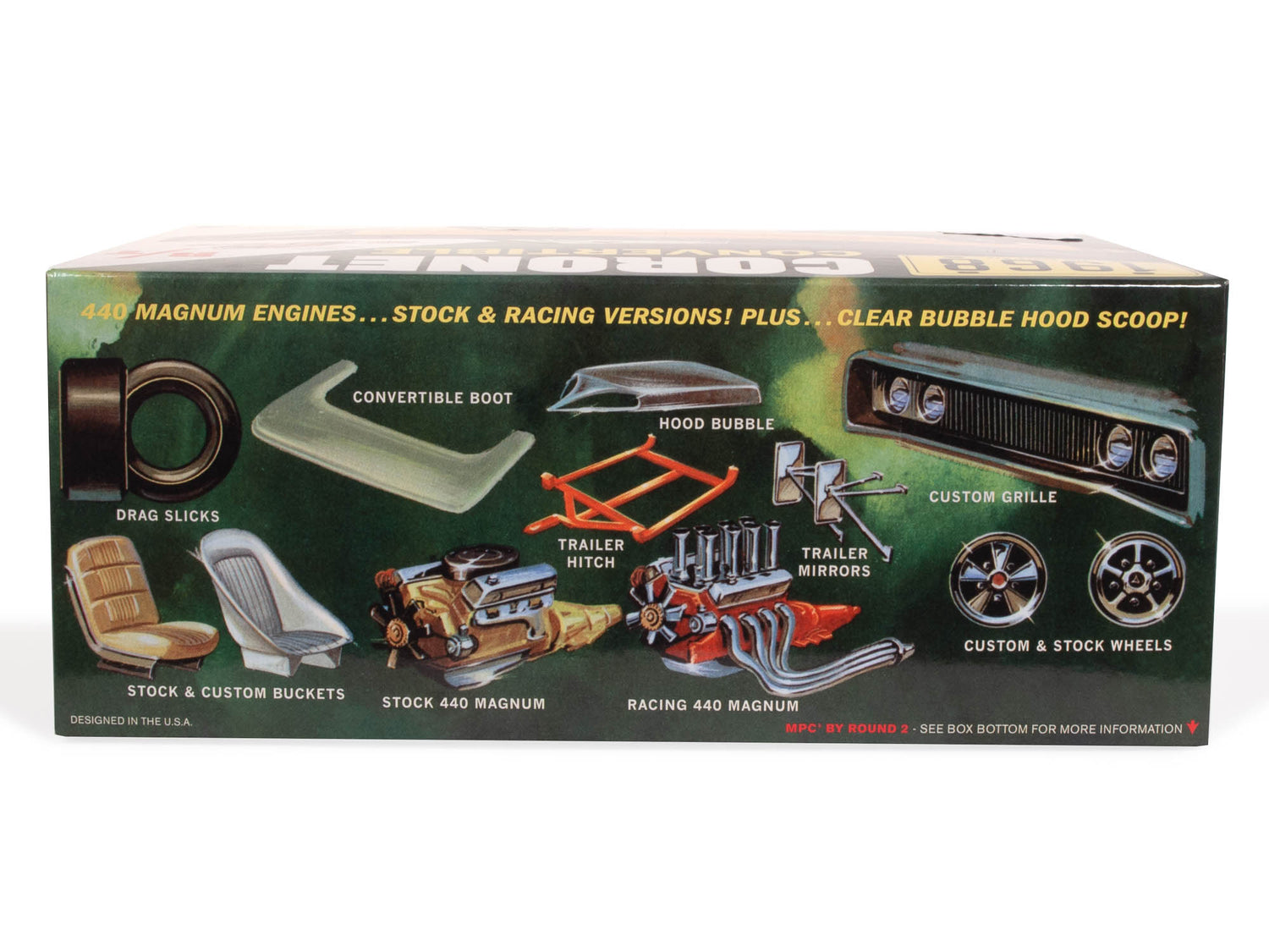 MPC 1968 Dodge Coronet Convertible w/Trailer 1:25 Scale Model Kit