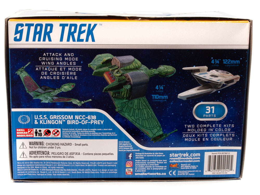 Polar Lights Star Trek U.S.S. Grissom - Klingon BoP (2-pack) Snap 1:1000 Scale Model Kit