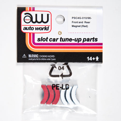 Auto World 4Gear Front-Rear Red Magnet 6pk
