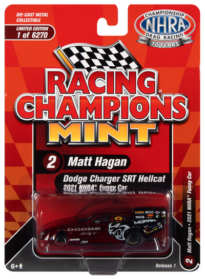 Racing Champions 2021 Matt Hagan Dodge Charger FC (Red & Black w/Race Graphics) 1:64 Diecast
