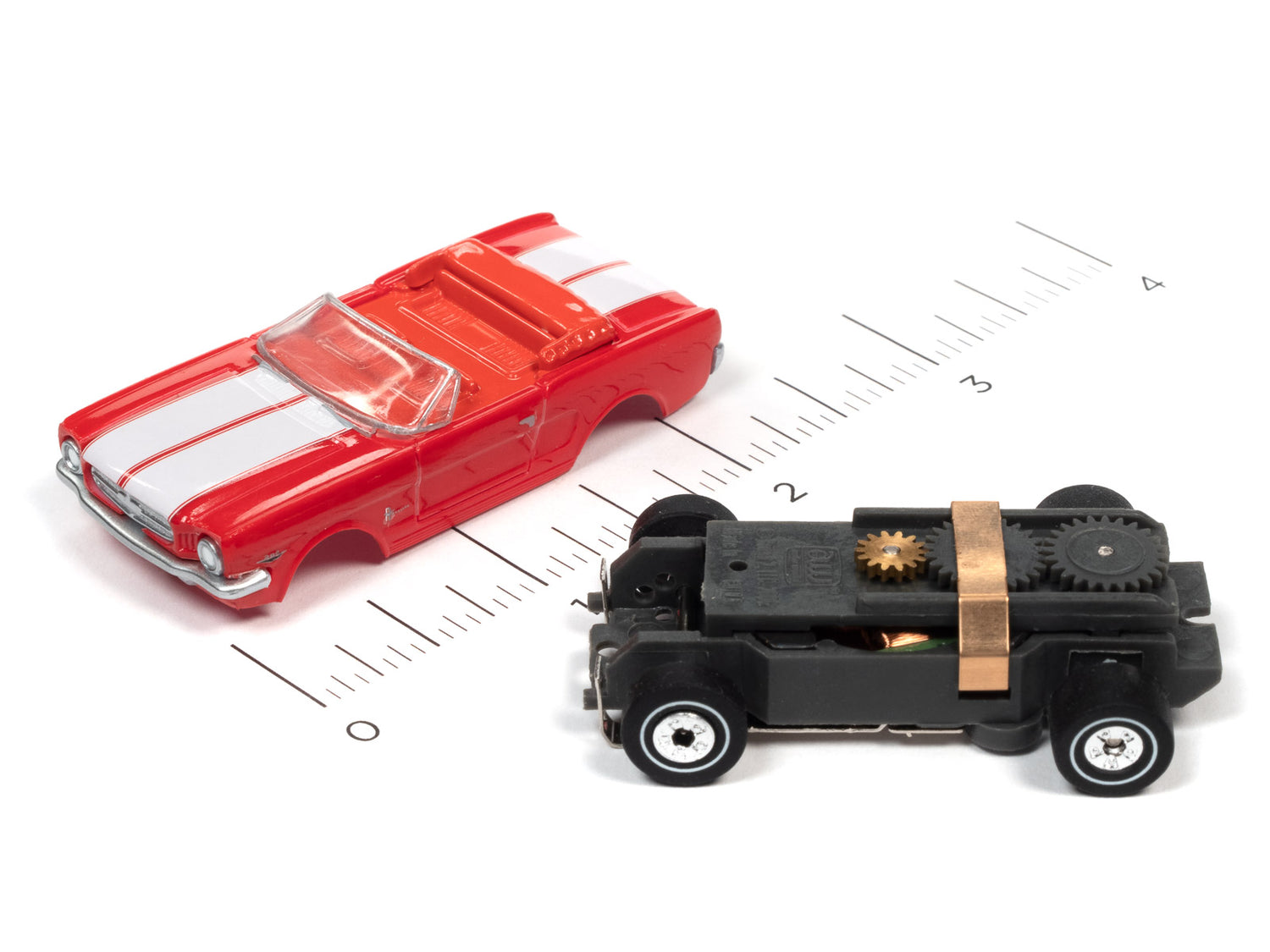 Auto World Thunderjet R34 1965 Ford Mustang Convertible (Red) HO Scale Slot Car