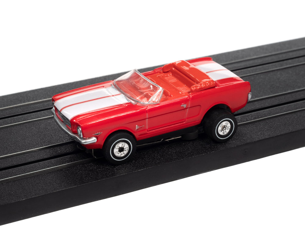 Auto World Thunderjet R34 1965 Ford Mustang Convertible (Red) HO Scale Slot Car