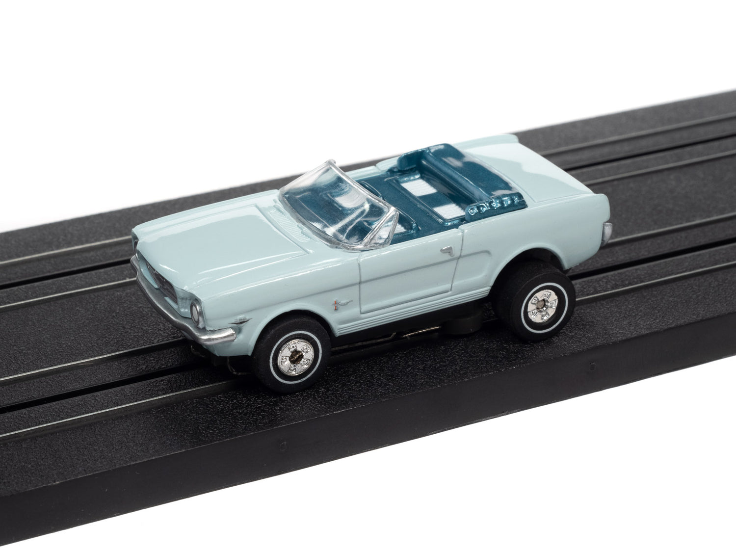 Auto World Thunderjet R34 1965 Ford Mustang Convertible (Blue) HO Scale Slot Car