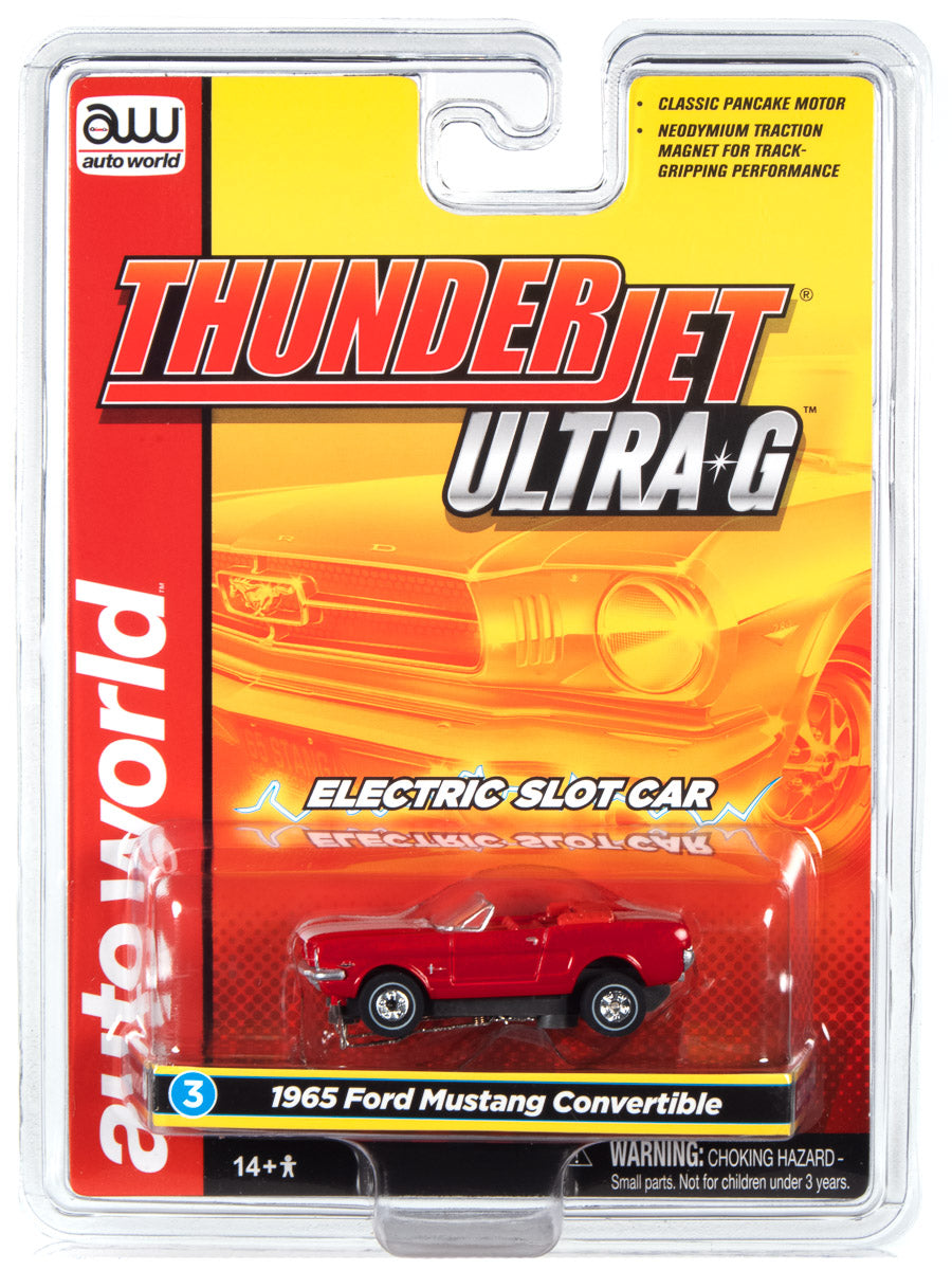 Auto World Thunderjet R34 1965 Ford Mustang Convertible (Red) HO Scale Slot Car