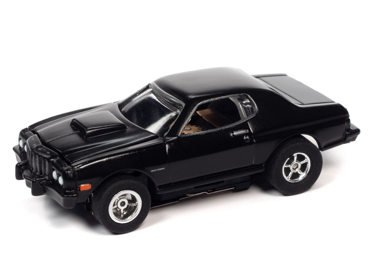 Auto World Xtraction R34 1976 Ford Torino (Black) HO Scale Slot Car