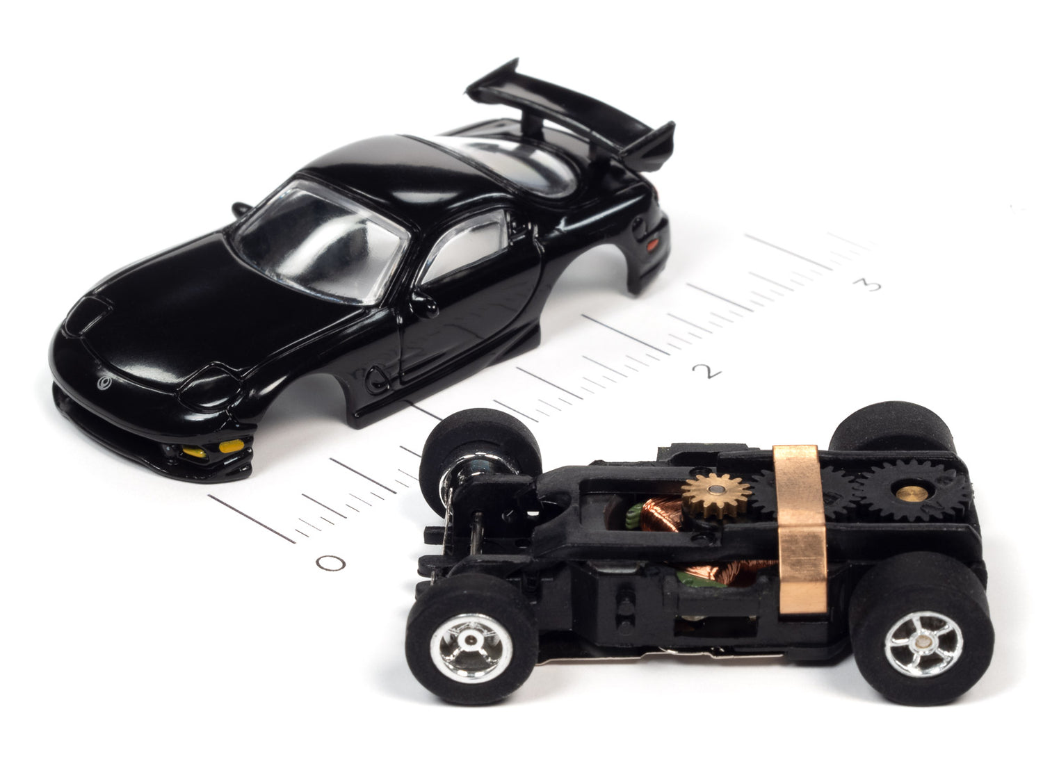 Auto World Xtraction R34 1995 Mazda RX7 (Black) HO Scale Slot Car