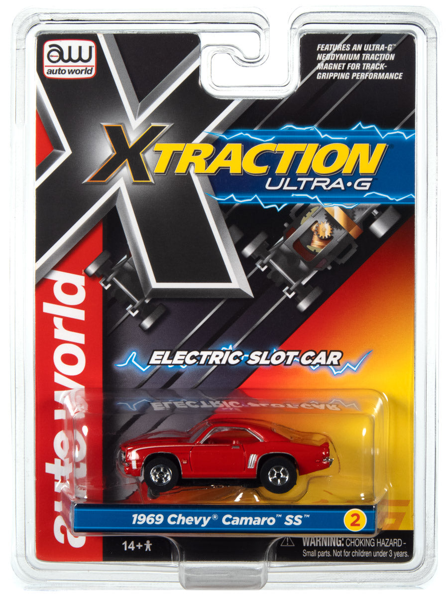 Auto World Xtraction R35 1969 Chevrolet Camaro Red HO Scale Slot