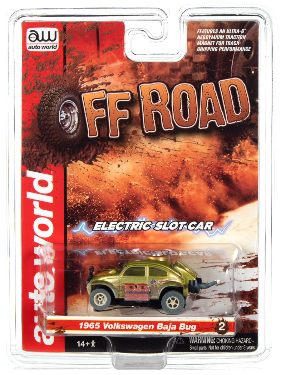 Auto World Xtraction 1965 Volkswagen Baja Bug (Green) HO Scale Slot Car