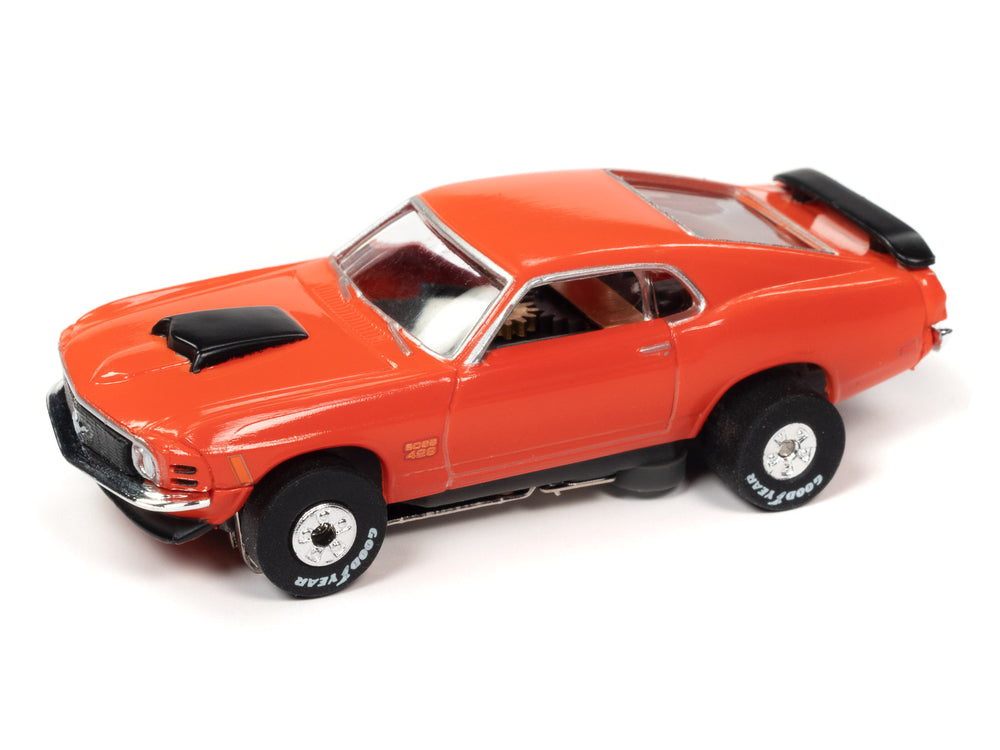 Auto World Thunderjet OK Used Cars 1970 Ford Mustang Boss 429 (Orange) HO Scale Slot Car