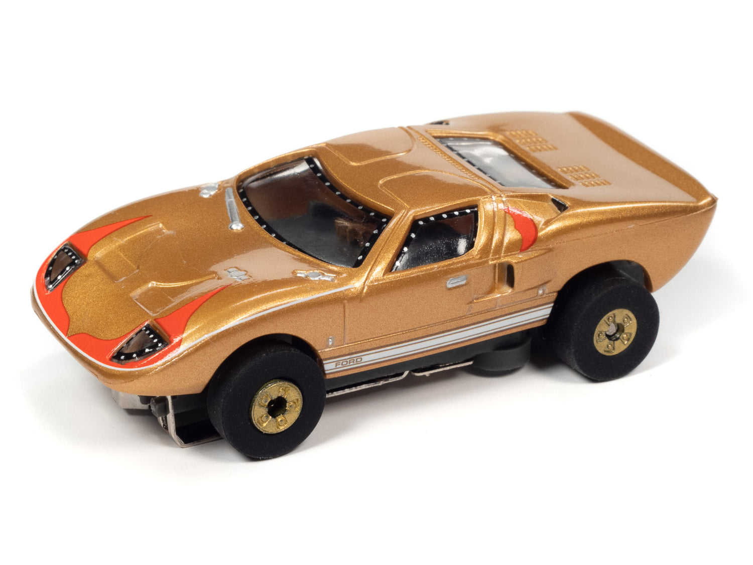 Auto World Thunderjet Cars N Coffee 1966 Ford GT40 (gold) HO Scale Slot Car