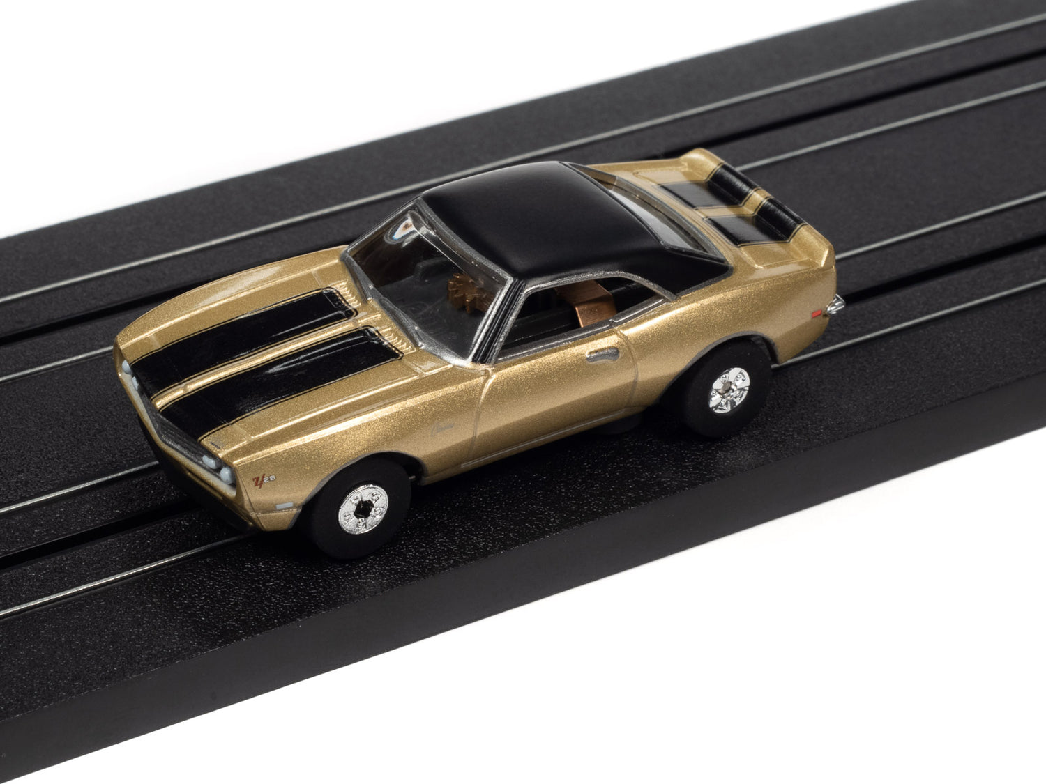 Auto World Thunderjet Cars N Coffee 1968 Chevrolet Camaro Z28 (gold) HO Scale Slot Car