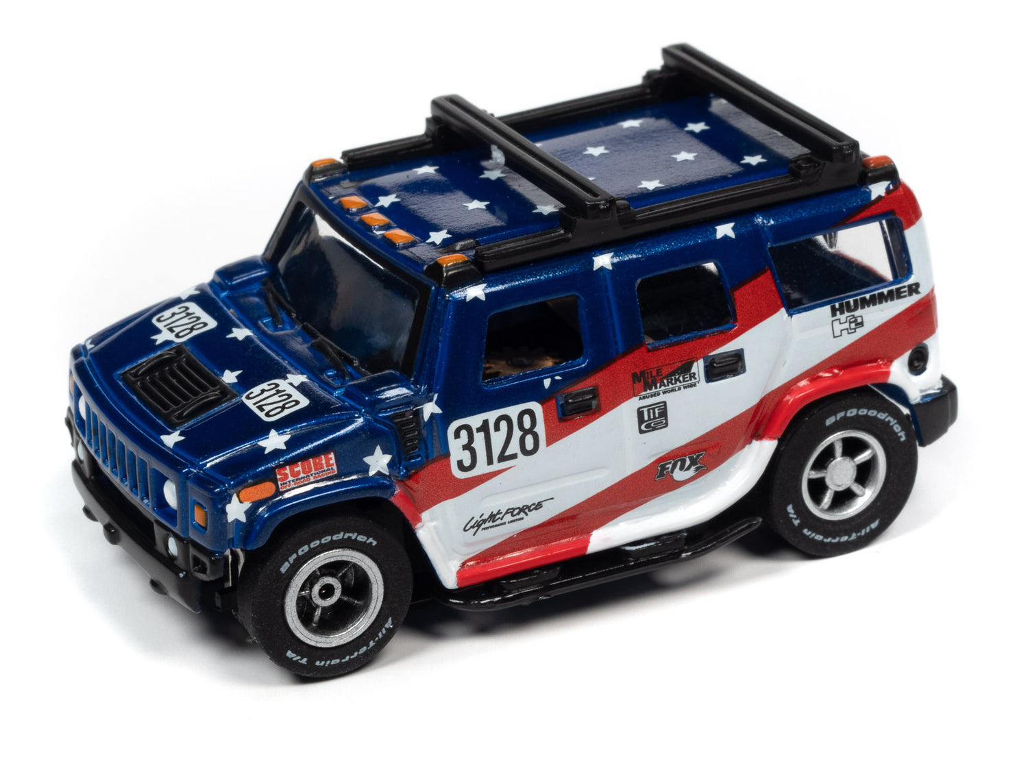 Auto World Xtraction Rally 2005 Hummer H2 (blue) HO Scale Slot Car