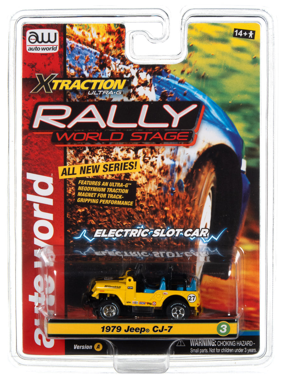 Auto World Xtraction Rally 1979 Jeep CJ-7 (yellow) HO Scale Slot Car