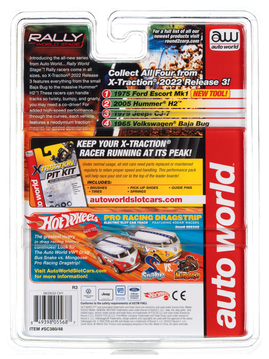 Auto World Xtraction Rally 2005 Hummer H2 (blue) HO Scale Slot Car
