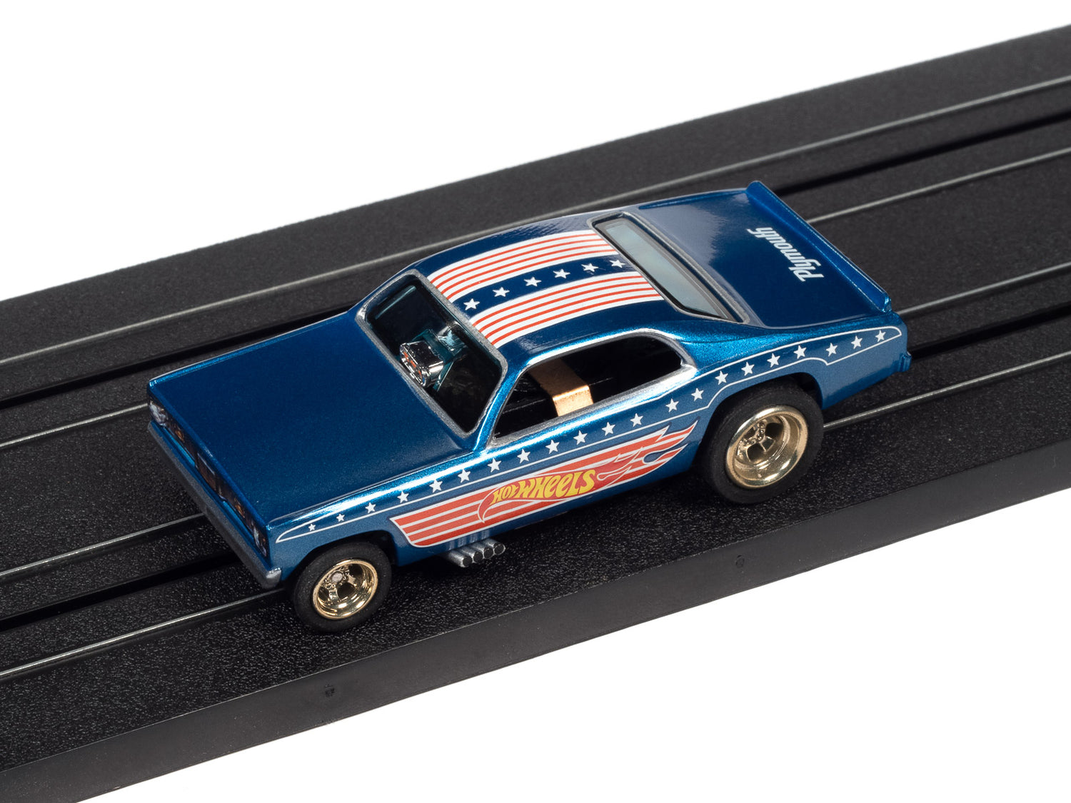 Auto World Hot Wheels Patriotic 4Gear - 1970's Plymouth Duster HO Scale Slot Car