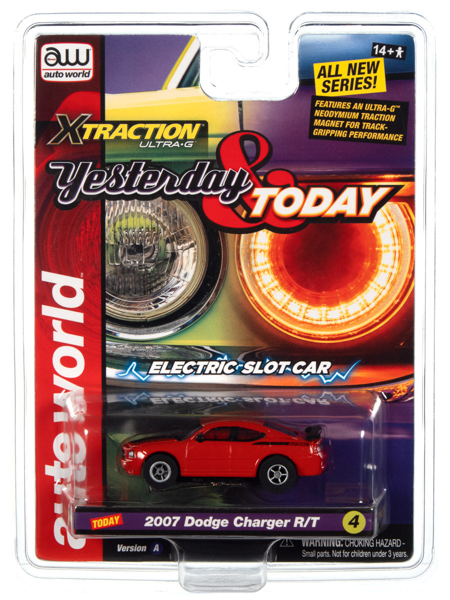 Auto World Xtraction 2007 Dodge Charger SRT8 (Red) HO Scale Slot Car