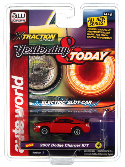 Auto World Xtraction 2007 Dodge Charger SRT8 (Red) HO Scale Slot Car