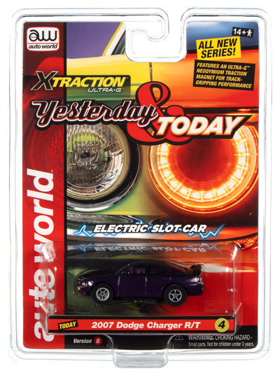 Auto World Xtraction 2007 Dodge Charger SRT8 (Plum Crazy Purple) HO Scale Slot Car