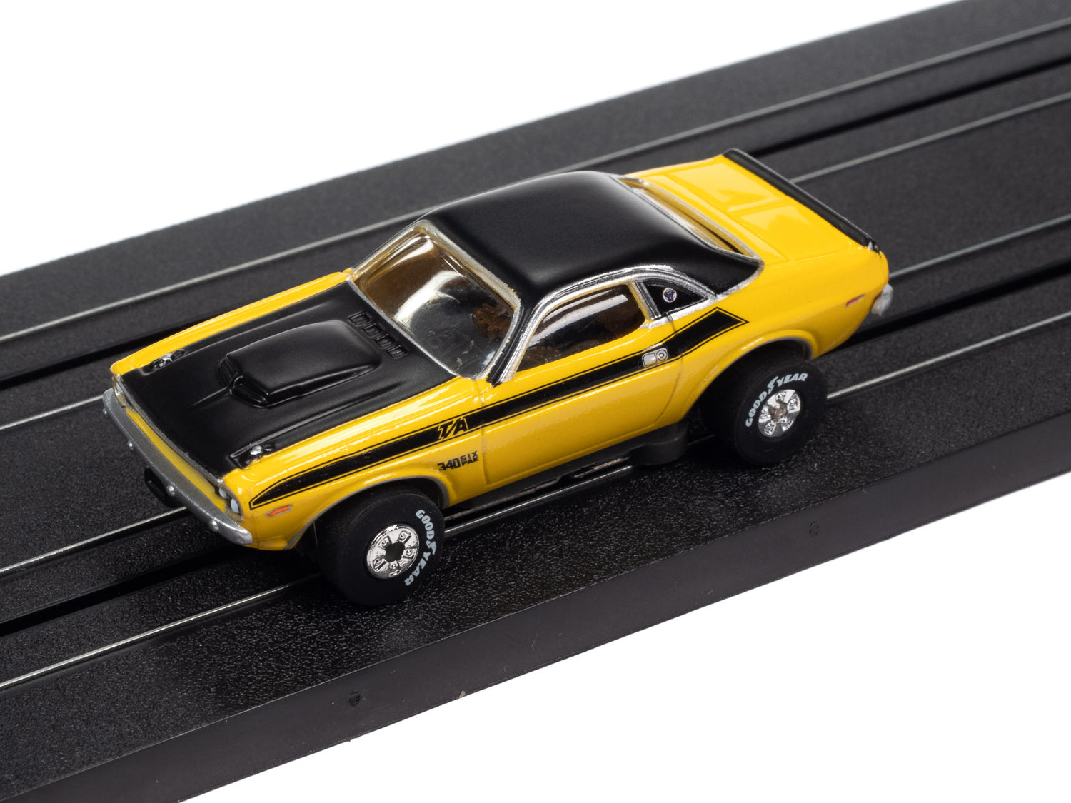 Auto World Thunderjet Mr. Norm's Grand Spaulding Dodge - 1970 Dodge Challenger T/A (Yellow) HO Scale Slot Car