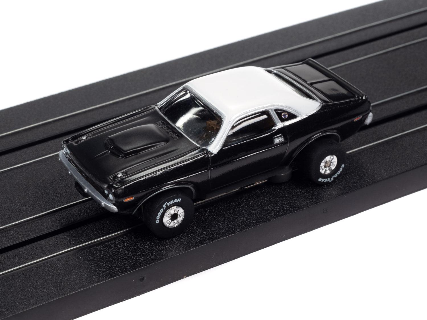 Auto World Thunderjet Mr. Norm's Grand Spaulding Dodge - 1970 Dodge Challenger T/A (Black) HO Scale Slot Car