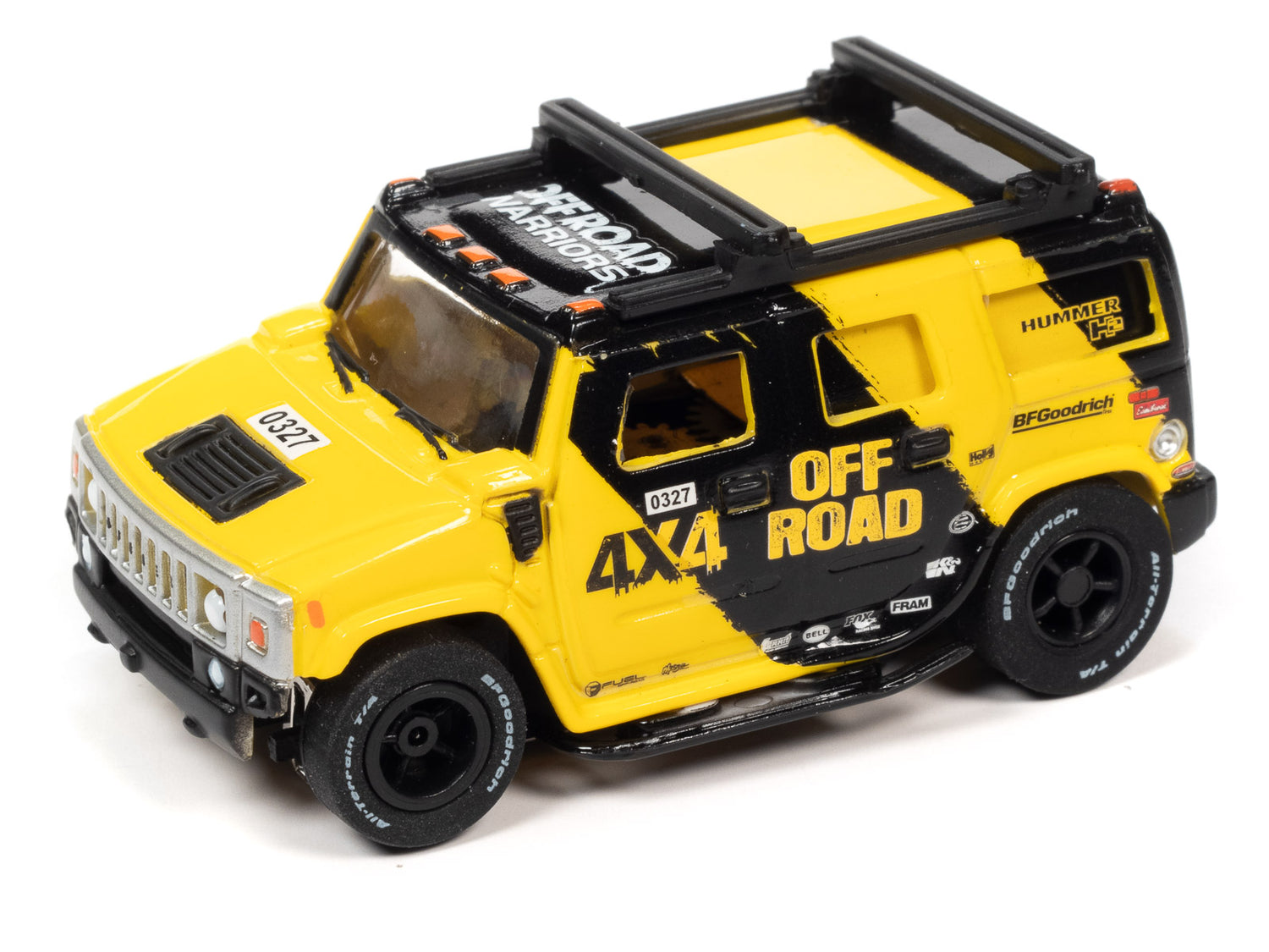 Auto World Xtraction Off Road 2005 Hummer H2 (Yellow) HO Scale Slot Car