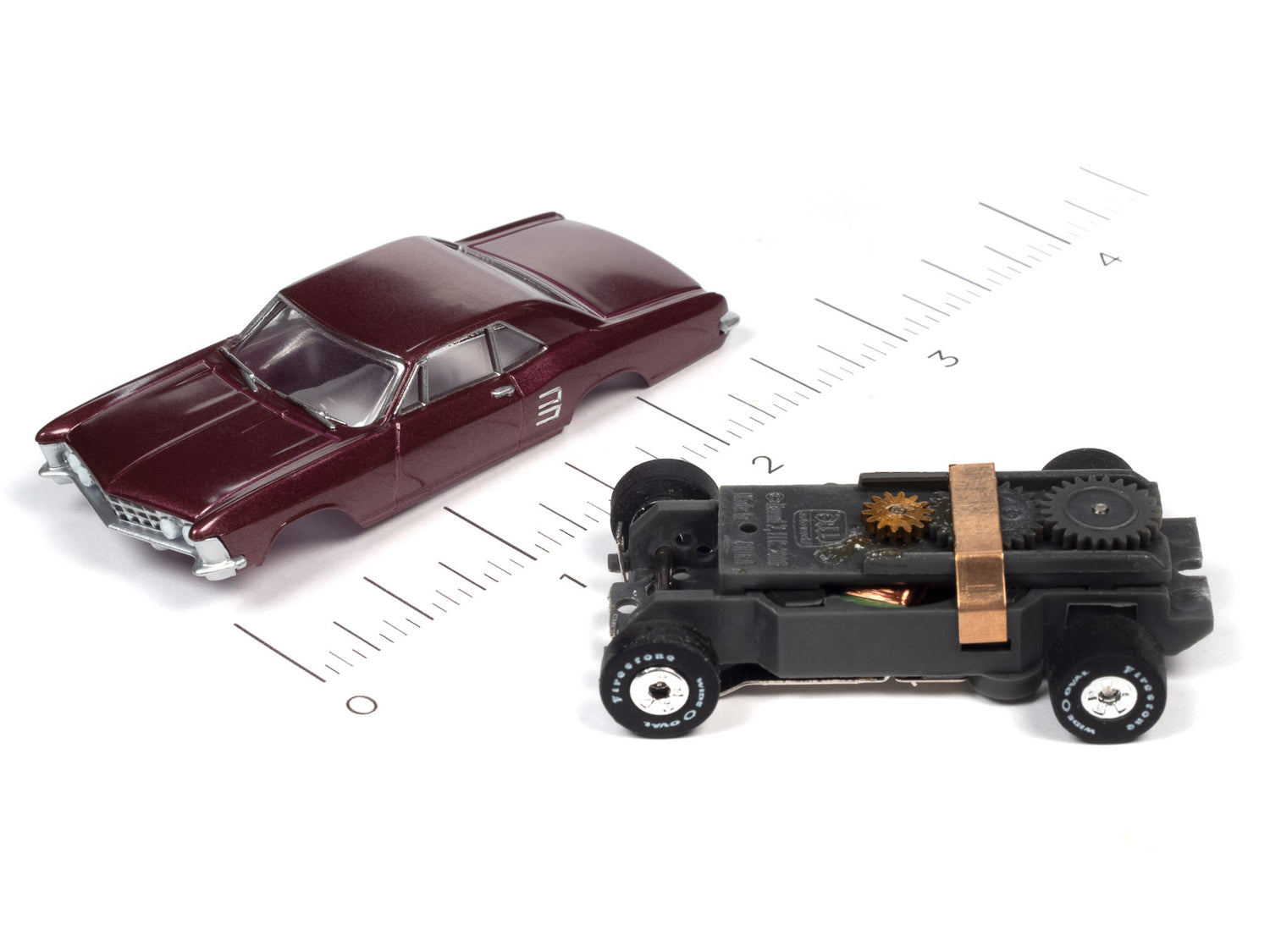 Auto World Thunderjet OK Used Cars 1963 Buick Riviera (Burgundy) HO Scale Slot Car