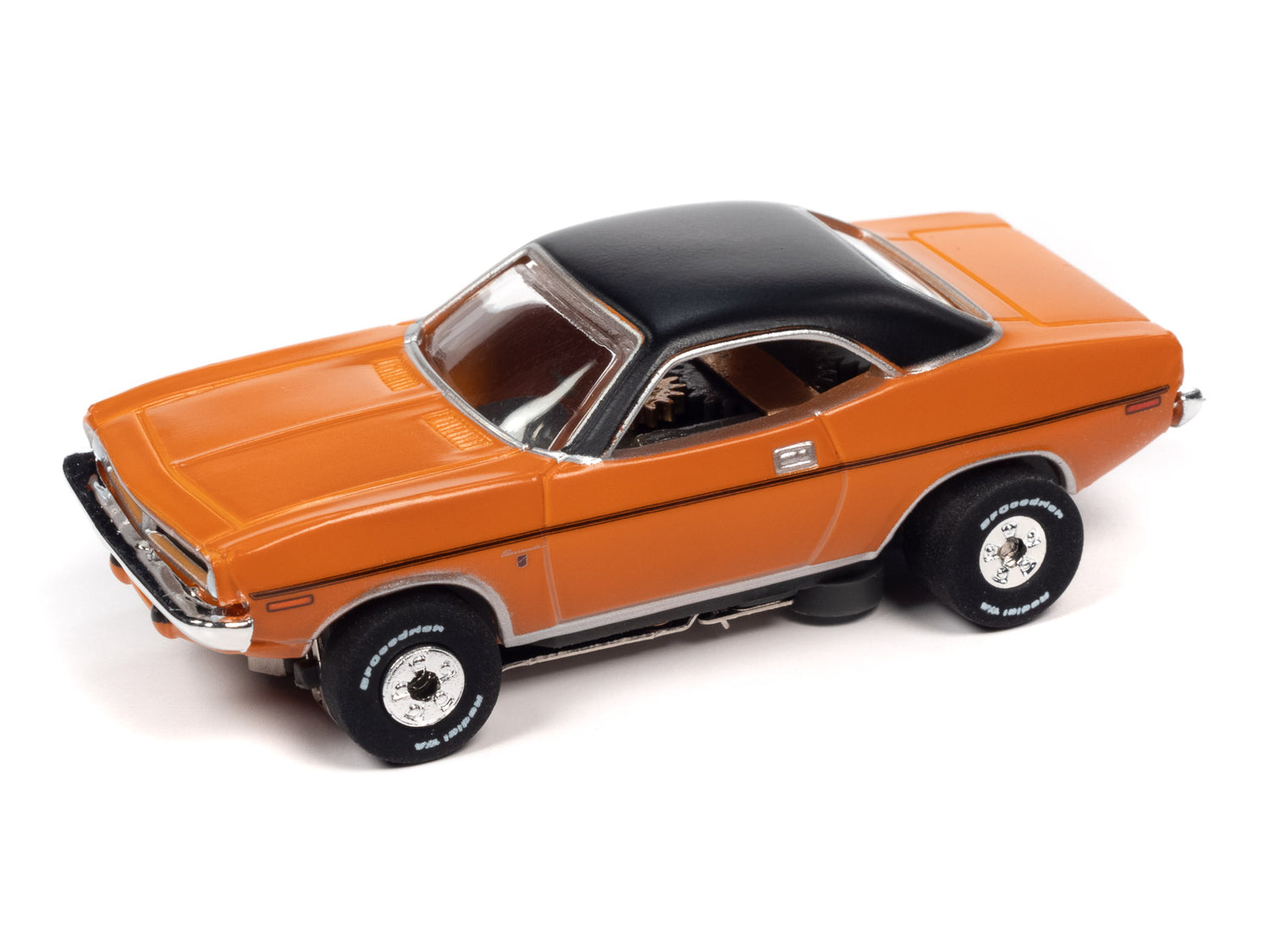 Auto World Thunderjet OK Used Cars 1970 Plymouth Barracuda Gran Coupe (Orange) HO Scale Slot Car