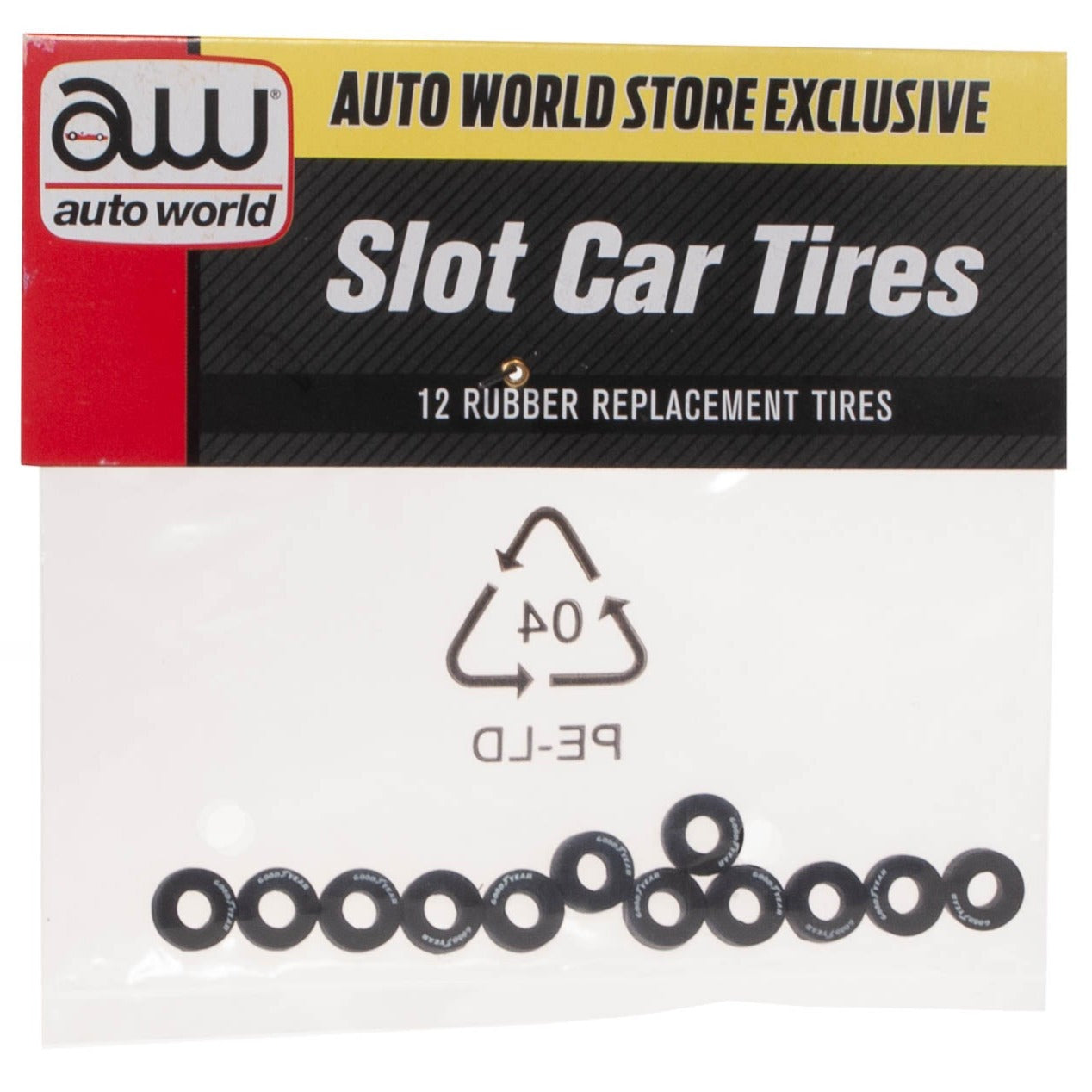 Auto World Thunderjet Slot Car Rear Tires (GOODYEAR) (12) HO Scale