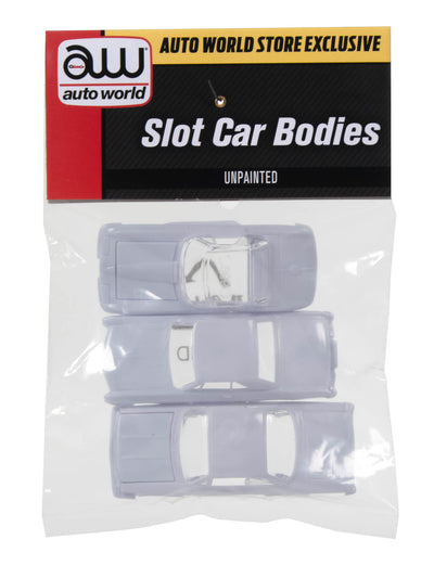 Auto World Thunderjet '63 Riviera, '62 Bel Air, '67 Corvette HO Scale Unpainted Bodies (3-pack)