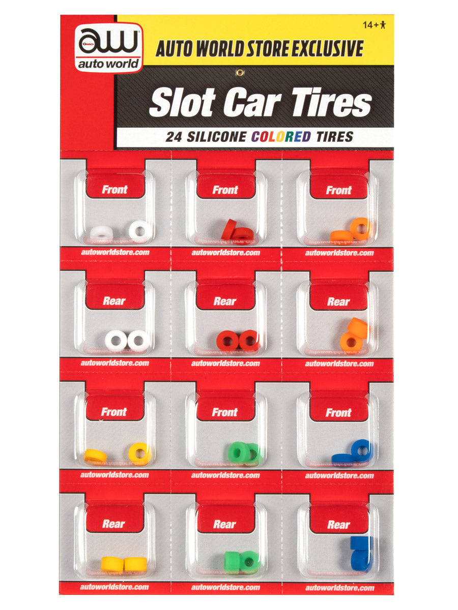 Auto World Colored Silicone Replacement Tires Thunderjet (24 Tires) HO Scale