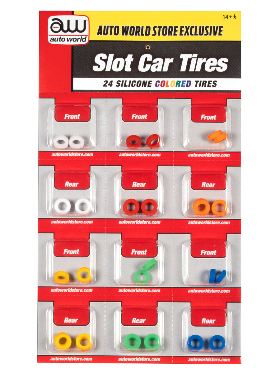 Auto World Colored Silicone Replacement Tires Xtraction (24 Tires) HO Scale