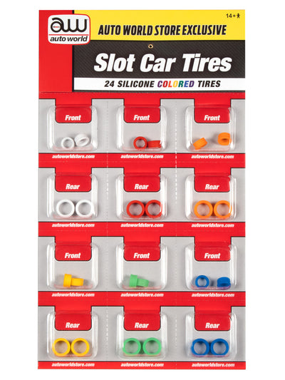 Auto World Colored Silicone Replacement Tires 4Gear (24 Tires) HO Scale