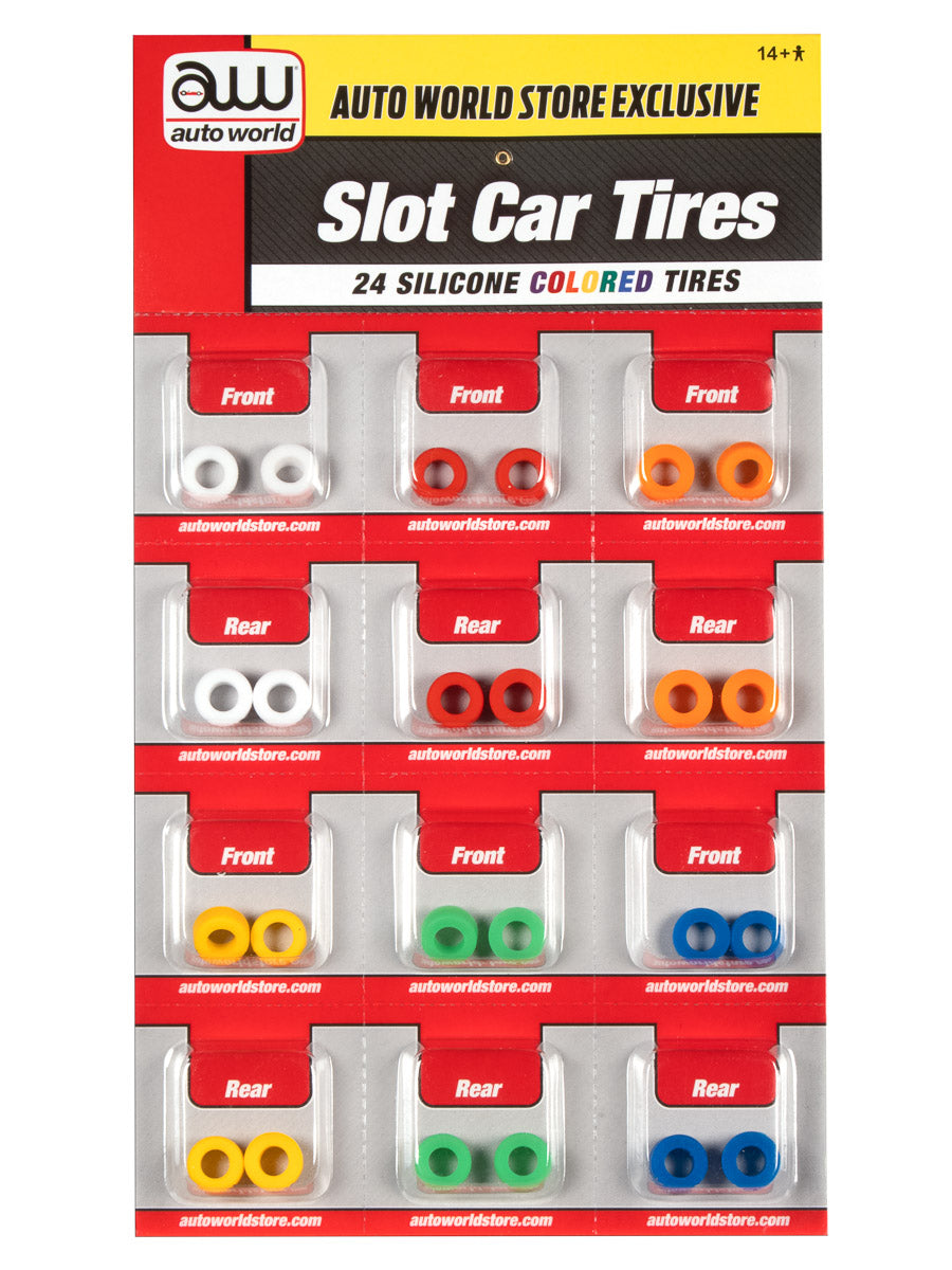 Auto World Colored Silicone Replacement Tires Super III (24 Tires) HO Scale