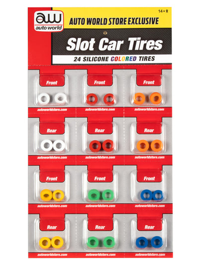 Auto World Colored Silicone Replacement Tires Super III (24 Tires) HO Scale