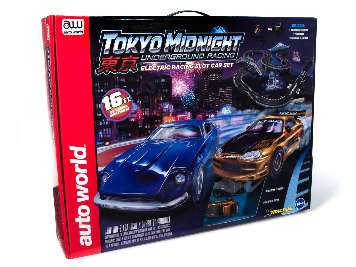 Auto World 16' Tokyo Midnight Underground Racing Slot Race Set