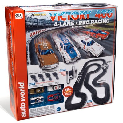 Auto World 36' Victory 400 4 Lane Slot Race Set HO Scale