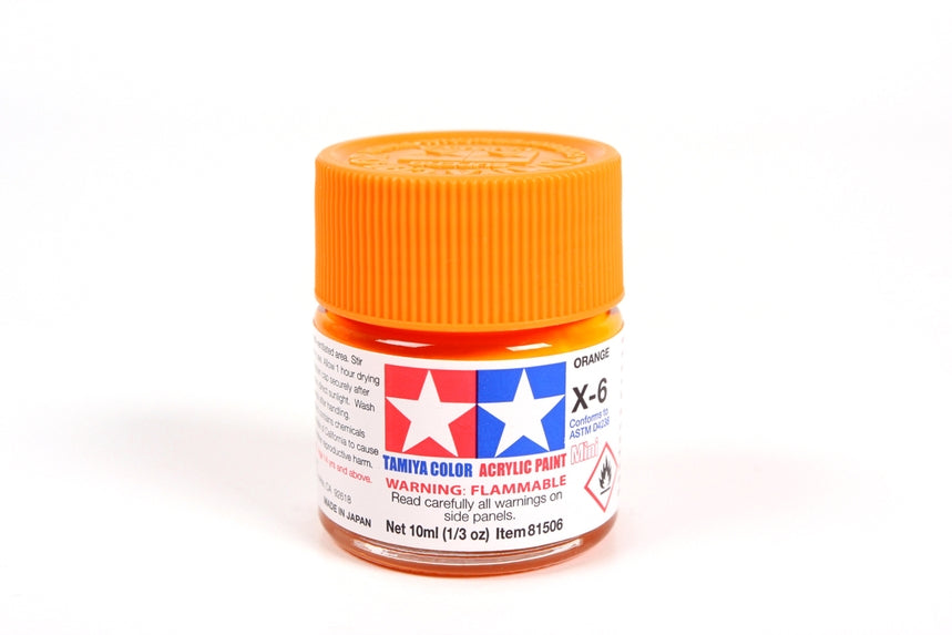 Tamiya Acrylic Mini X6, Orange 10ml Bottle