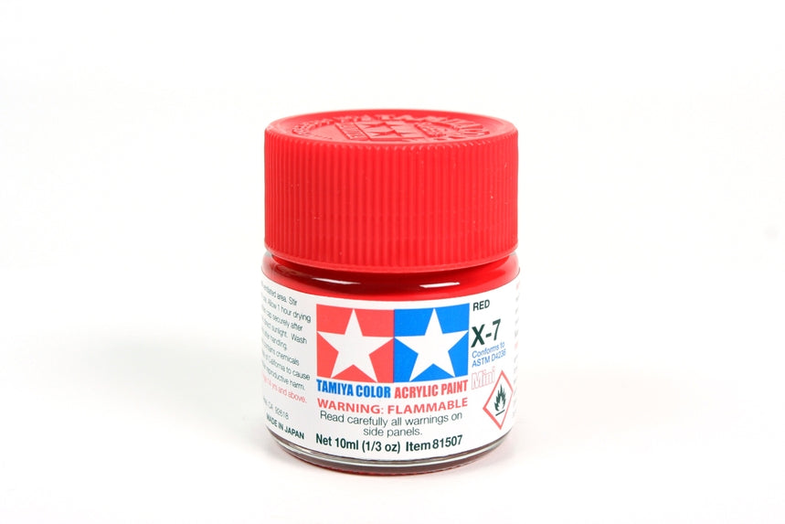 Tamiya Acrylic Mini X7, Red 10ml Bottle