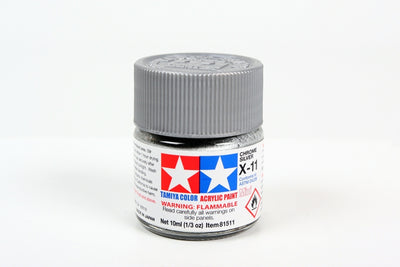 Tamiya Acrylic Mini X11, Chrome Silver 10ml Bottle