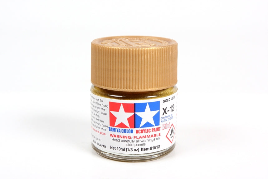 Tamiya Acrylic Mini X12, Gold Leaf 10ml Bottle