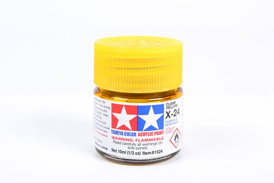 Tamiya Acrylic Mini X24, Clear Yellow 10ml Bottle