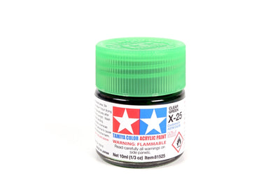 Tamiya Acrylic Mini X25, Clear Green 10ml Bottle