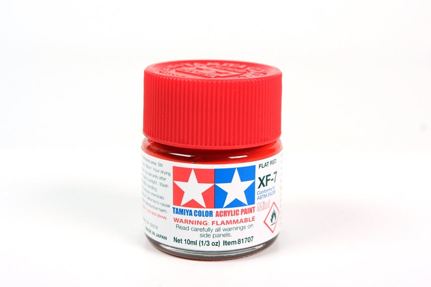 Tamiya Acrylic Mini XF7, Flat Red 10ml Bottle