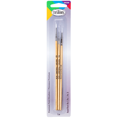 Testors 3 Piece Premium Round Brush Set