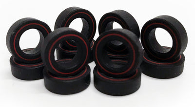 thumbnail image 2 of Aurora 1/64 HO Slot Car Tires – 24 Pack, .353 Silicone, Black Extra Firm C3 – For Tjet / Thunderjet / AFX 2 of 2