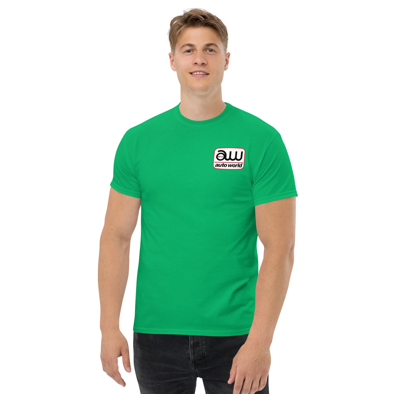 AUTO WORLD LOGO PRINTED T-SHIRT (FRONT AND BACK)