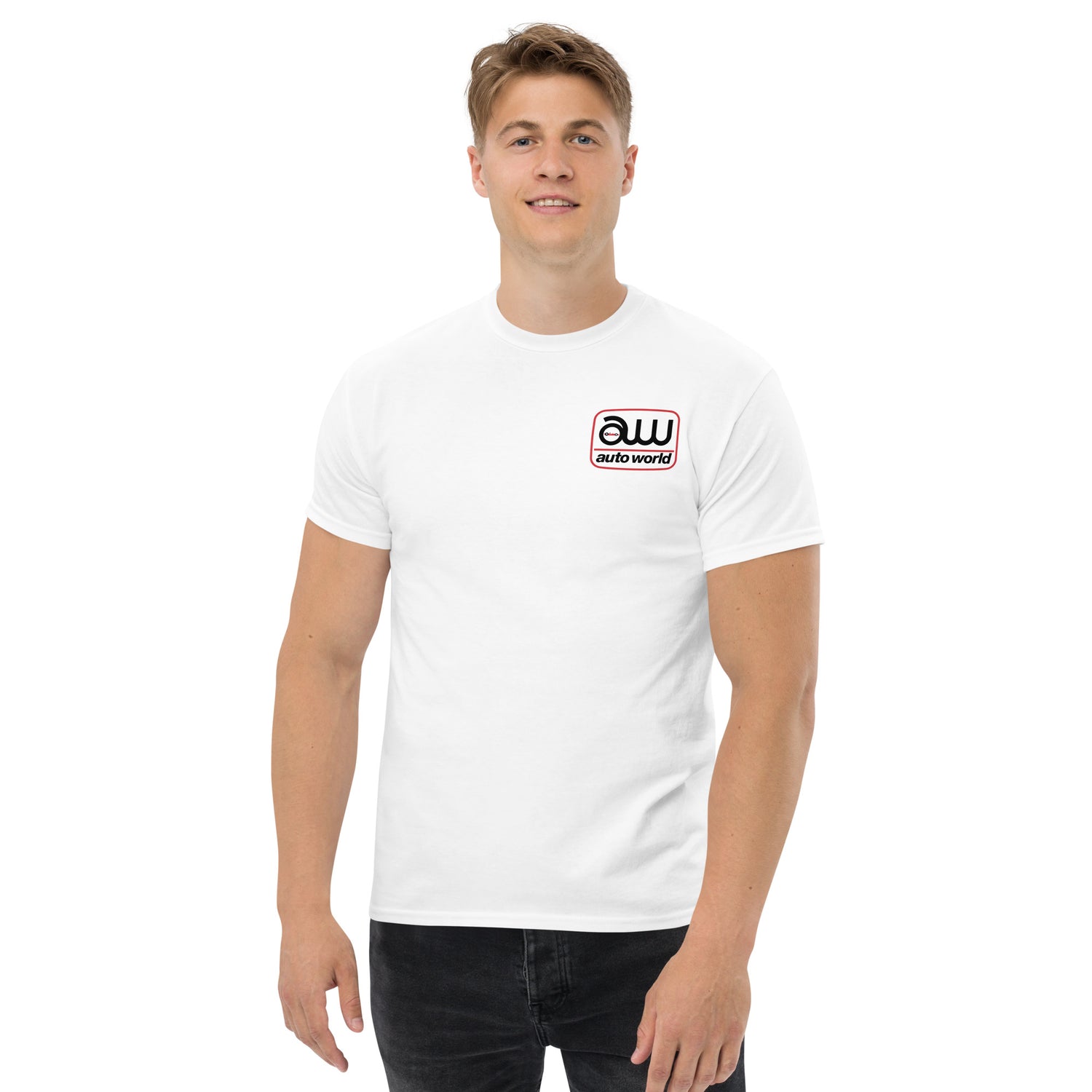 AUTO WORLD LOGO PRINTED T-SHIRT (FRONT AND BACK)