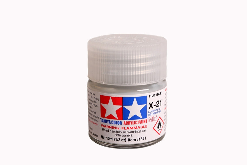 Tamiya Acrylic Mini X21, Flat Base 10ml Bottle